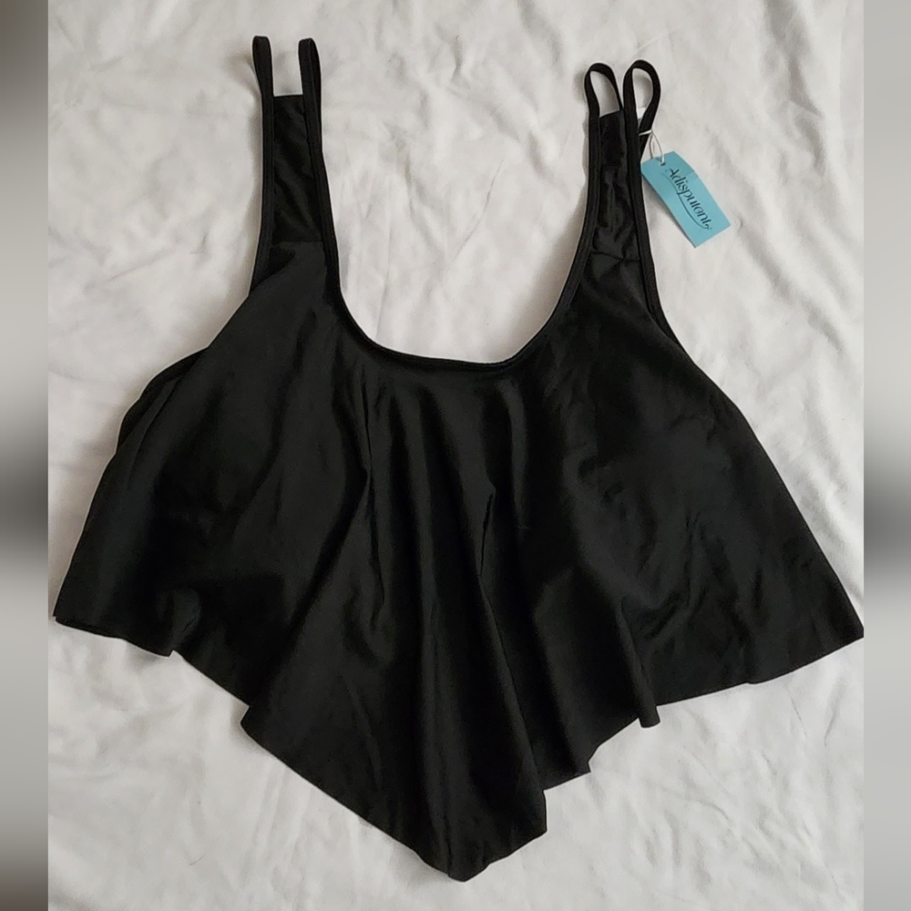 NWT Adisputent Ruffled Swim Top
